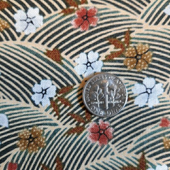 2 YDS Michael Miller Cotton Fabric Asian Blossoms C975 Tiny Floral Waves