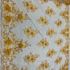 Premium 3D Beaded Lace Fabric – Couture Bridal Dress Material VT-32 by Yard