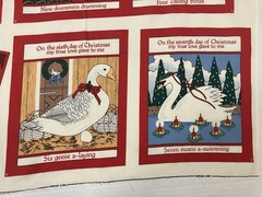 Fabric Traditions 12 Days Of Christmas Book or Quilt Squares Panel Ellen Blonder