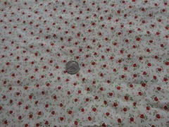 sweet vtg cotton fabric red roses on pale yellow 2 yds 6″ long new 35″ width