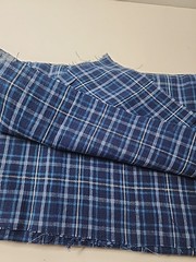 Multi-Tone BLUE & White Plaid Woven Cotton Quilting Sewing Fabric 42″ X 3.7yds