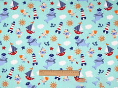 8Pcs Ocean Quilting Cotton Fabric Fat Quarters Bundles Clearance for Sewing