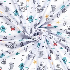 Swimwear Jersey Recycled Fabric Material MARINE LIFE