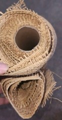 Lot of Open Weave Brown Jute Fabric On The Roll Burlap