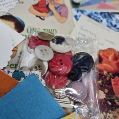 Junk Journal Lot 1Lb Ephemera Card Ribbons Book Page Fabric Button Craft Collage
