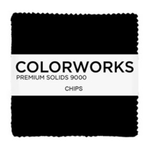5″ Charm Pack – Colorworks Solids Black Chips Cotton Fabric Precuts M520.55