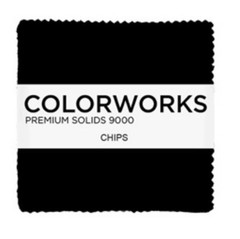 5″ Charm Pack – Colorworks Solids Black Chips Cotton Fabric Precuts M520.55