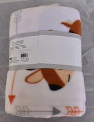 Cute forest woodsy woodland animals 54″ x 60″ 1.5 yards pre-cut fleece fabric