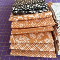 Fig Tree Fabrics Moda Pumpkins Blossoms 23 Fat Quarters Black Cream Orange