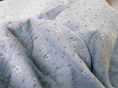 Cotton Crepe Floral Gauze Fabric for Dress Skirts Clothes Table Cover Home Decor