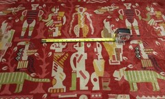 CLARENCE HOUSE ZAMBEZI RED HIGH END AFRICAN LINEN VELVET FABRIC 2 YARDS 51″W
