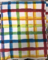 Fleece Fabric 1 Yard BTY Polyester 36 x 60 Multi Colored Stripes Rainbow