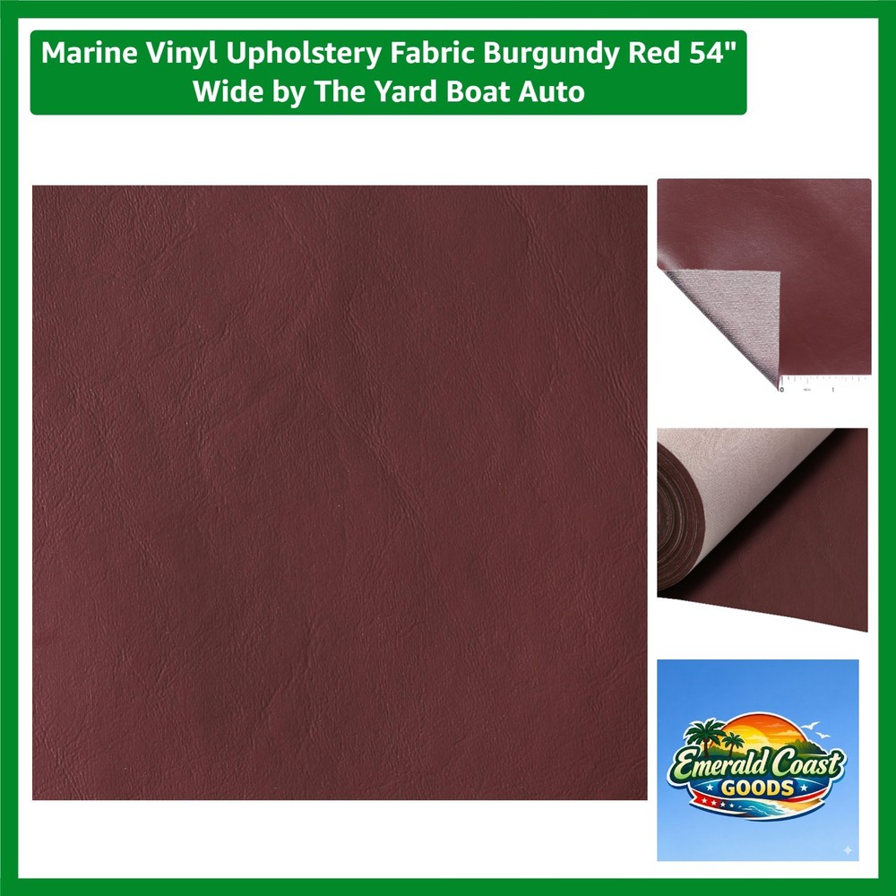 High-Quality 54″ Wide Marine Vinyl Fabric in Burgandy – Perfect for Auto & Boat