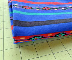 Vintage Southwestern Native American Blue Striped Cotton Fabric 39″ L x 44″W
