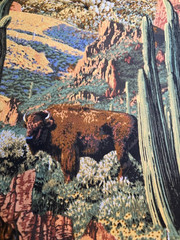 SHIPS FREE! 1-Yard of Western Cactus Coyote Eagle Buffalo Steer & Cowboy Cotton