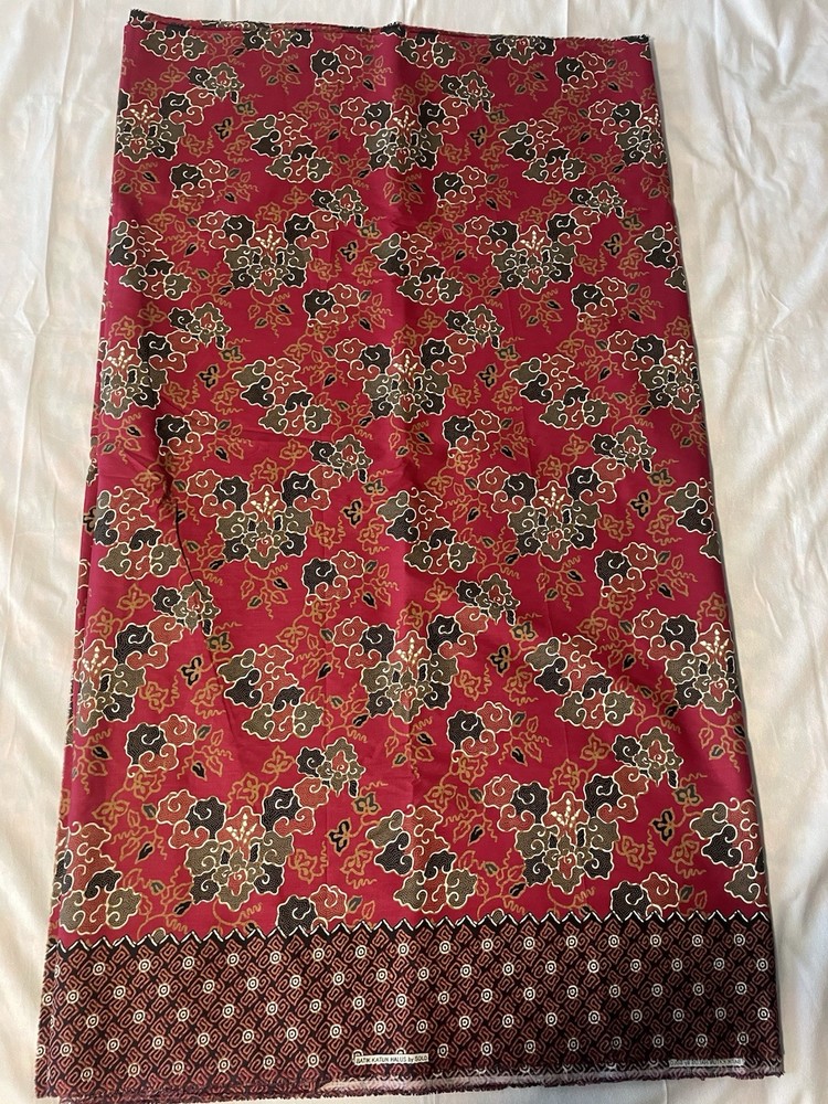 100% Cotton Fabric Batik Katun Halus Indonesia Red BTY. 45” New