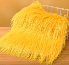 Faux Fur Fabric Square Patches for Crafts, Sewing, Costumes, Seat Pads (Yellow,