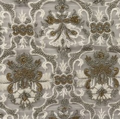 Ivory Gold Brown Silk Chiffon Fabric 40”Width Sold By The Yard