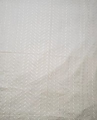 2.1 Yards White Embroidered Fabric Poly Cotton Blend Chevron Vine Floral 76×44