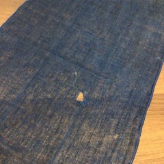 UnknownBrand Indigo Dyed Mosquito Net 32x174cm Vintage Cotton Handcrafted