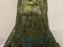 2 Yard Green Sequins Embroidered Lace fabric 50” Width