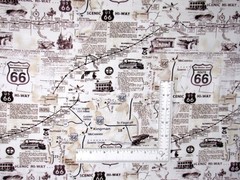 Route 66 Landmark Fabric – By The Yard – Travel Cotton Timeless Treasures C7529