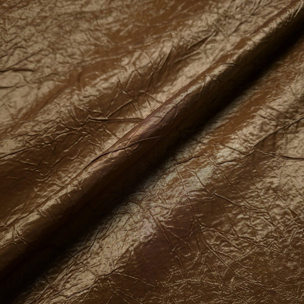 Bronze Crinkle Taffeta Fabric 58″ By The Yard Lightweight Airy Shimmer