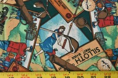 By 1/2 Yd, Vintage/Colorful Golf-Scene Patches Quilt Cotton/Kessler/Concord,V805