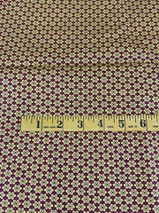 2+yds Tiny Yellow 6 Petal Flowers on Red Cotton Fabric Calico Style Rows 44″
