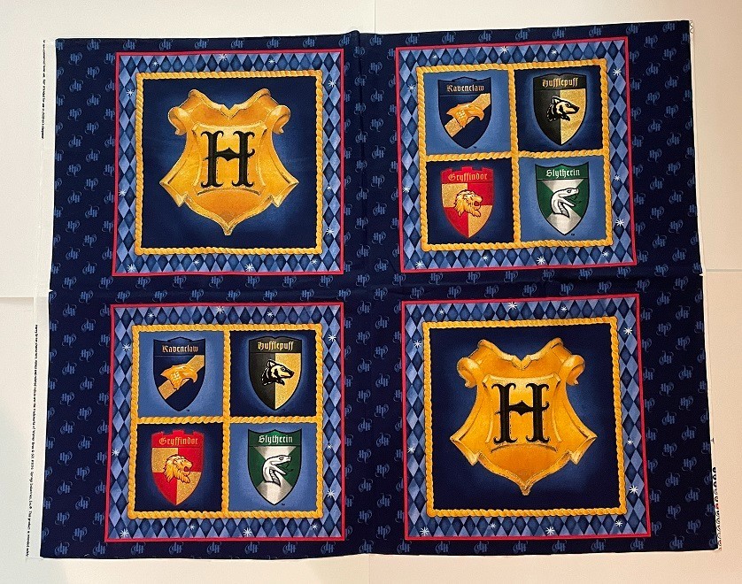 Vintage Pillow Panel – 4 Hogwarts House Shields (2 different designs)