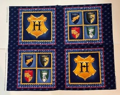 Vintage Pillow Panel – 4 Hogwarts House Shields (2 different designs)