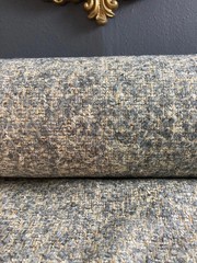 LUXE Smoke Gray Wool Bouclé with Metallic Gold Lurex — 61″ Wide Midweight—ITALY