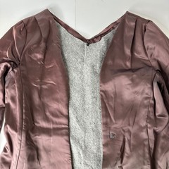 Vintage Union Made Womens Coat Lining Salvaged Brown Satin Wool Textile READ