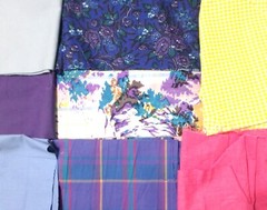 5 lb 3 oz Box of Assorted Fabric Scraps – Lavender to Dark Purple FSBTB117