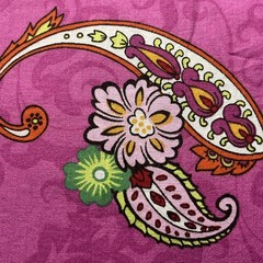 Pink Paisley Floral Cotton Fabric Yardage Boho Quilting Craft Sewing Material