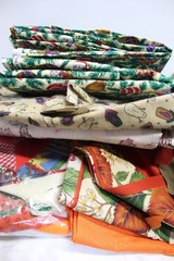 Large Lot Of Vintage Fabric Some Quilt Squares