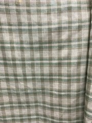 NATURAL SAGE GREEN BROWN Plaid 100% Linen Fabric (60 in.) Sold By The Yard