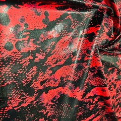 4 Way Stretch Fabric Red Snake Animal Print Spandex By Yard for Swimwear