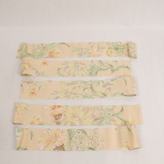Lot of 5 Peach Floral Woven Fabric Strip Rolls for Quilting Soft Yellow