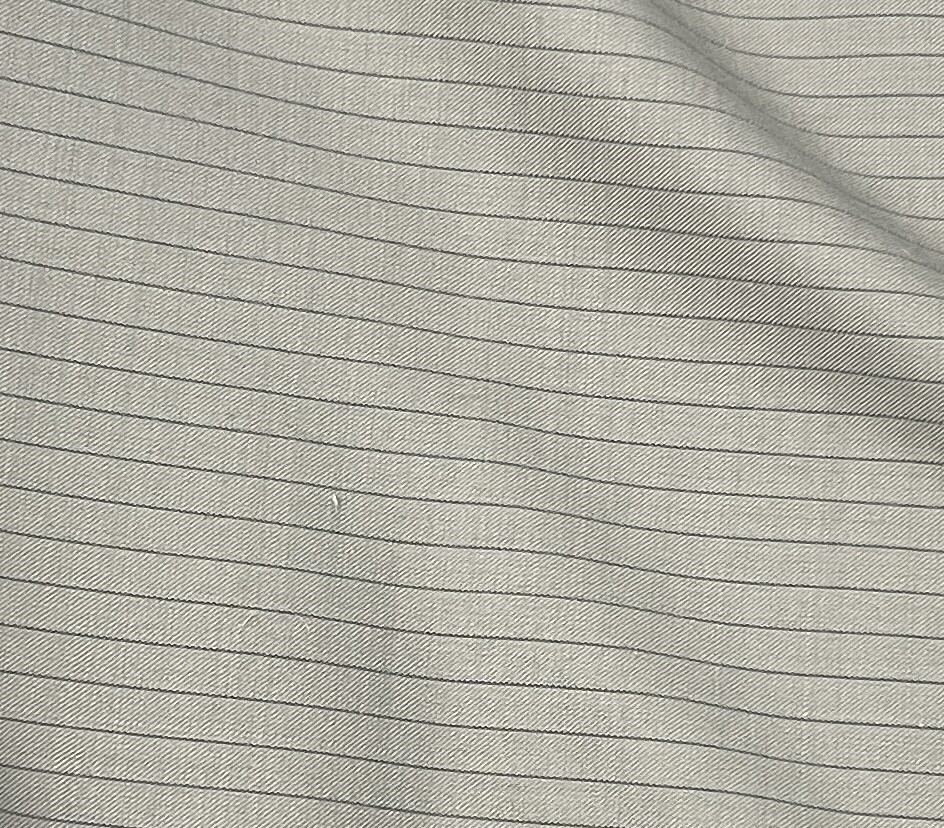 Beige Black Pinstripe Wool Suiting Fabric 60” Width Sold By The Yard