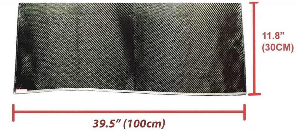 Carbon Fiber Fabric Cloth Black Fiber Twill Weave 11.8″ x 39.5″ 3K 200g/m 30cm
