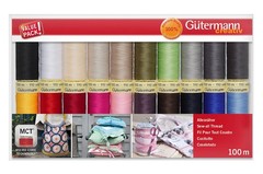 Gutermann Thread Set: Sew-All: 100m: Pack of 20, Assorted 100m, Popular Basic
