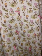 VTG J Manes HOLLY HOBBIE SUNBONNET GIRL CAT/GARDEN/COOKING RETRO Baby Blanket