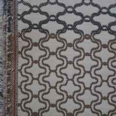 Vintage Contemporary Upholstery Fabric, Gray, Taupe Tan Lattice Links 5.6 yds