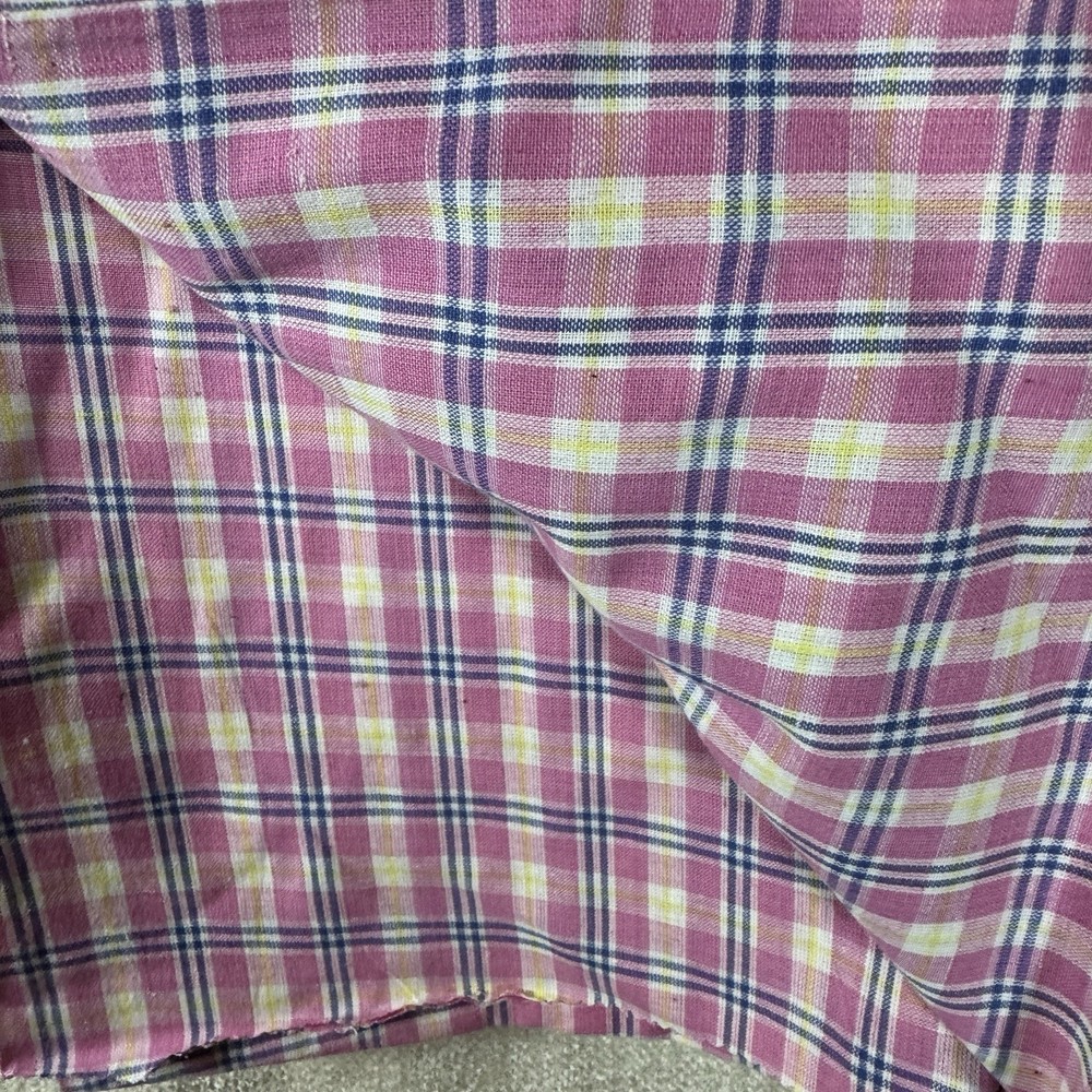 Pink Plaid Fabric 2.1 Yards x 44” Wide Cotton Blend Sewing Quilting Material