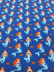 2 yds Small Mermaid Print Blue Jo Ann Fabric 2 yds x 45 inches wide Cotton