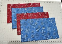 4 Yards Of 100% Cotton Fabric Vintage Prints Blue & Red Paisley