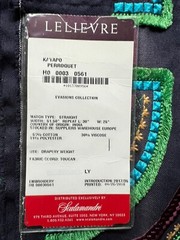2+YDS Scalamandré Fabric Heavy Embroidery Blue Crewel KAYAPO PERROQUET 51″ x 88″