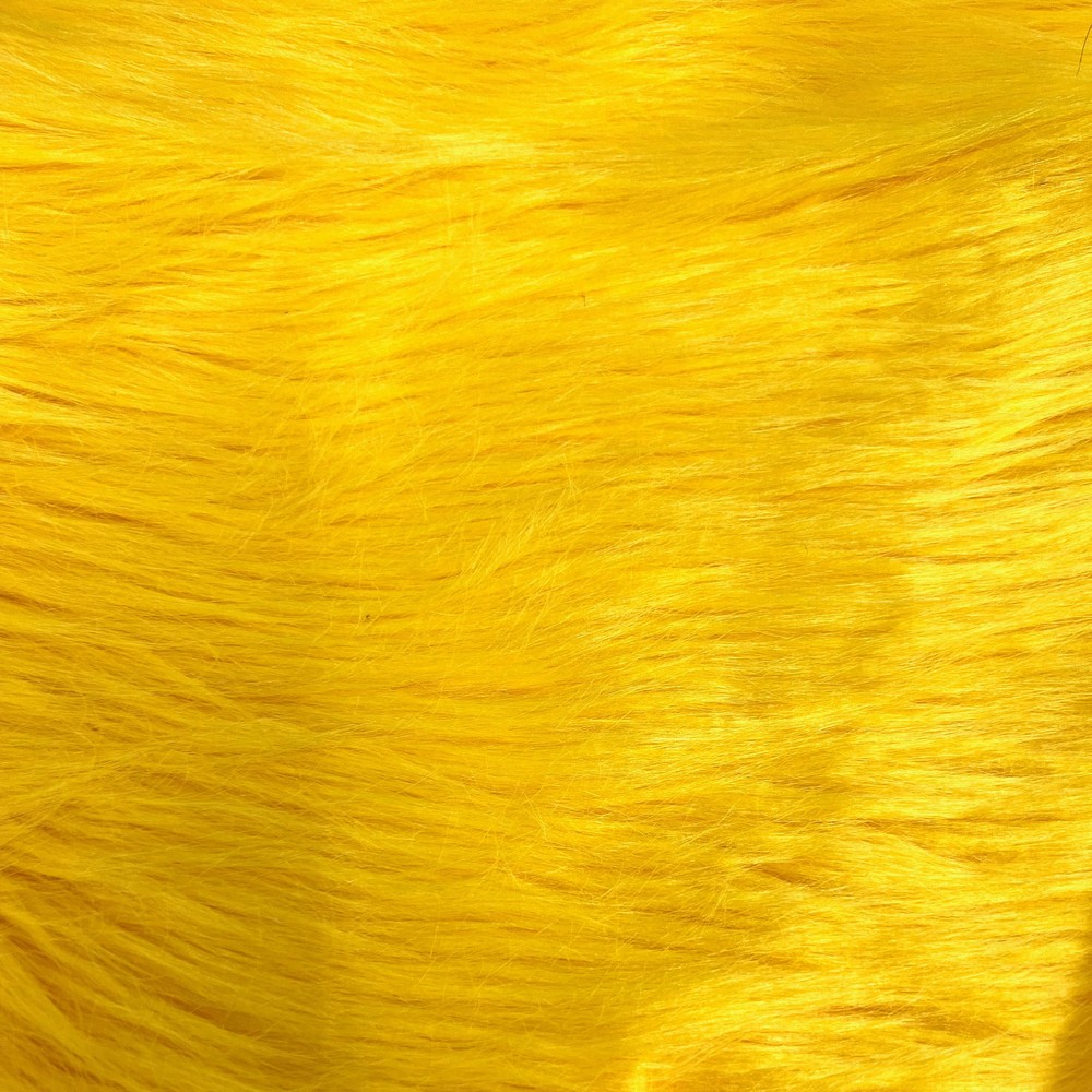 Eden YELLOW Shaggy Long Pile Soft Faux Fur Fabric for Fursuit, Cosplay Costume,