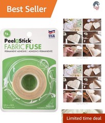 Compatible with Fabric Press-On Adhesive Tape 5/8 Inch x 20 Feet Clear Washable